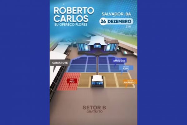 [Mapa do show de Roberto Carlos em Salvador gera polêmica entre internautas]