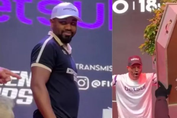 [Vídeo: Davi Brito provoca ao levar caixão com foto de Kleber Bambam para evento antes de luta]