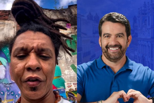 [Vídeo: Artista denuncia propaganda de Paulo Magalhães Jr colada sobre painel de grafite em Pernambués]