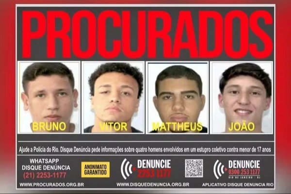 [Justiça condena 4 homens a 15 anos por estupro coletivo de adolescente no Rio de Janeiro]