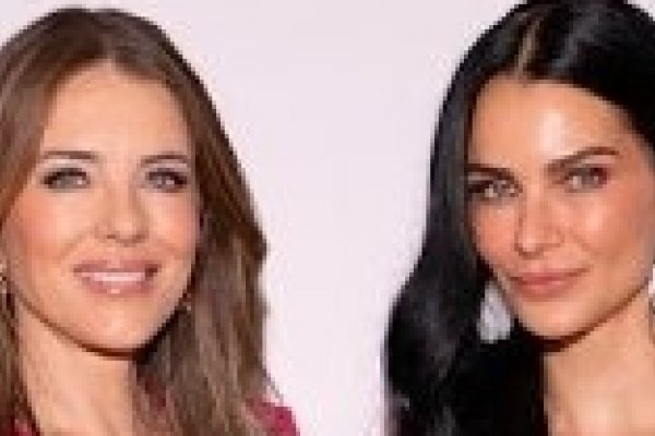 [Fernanda Motta e Elizabeth Hurley se encontram no Rio em manhã de conscientização sobre o câncer de mama! ]