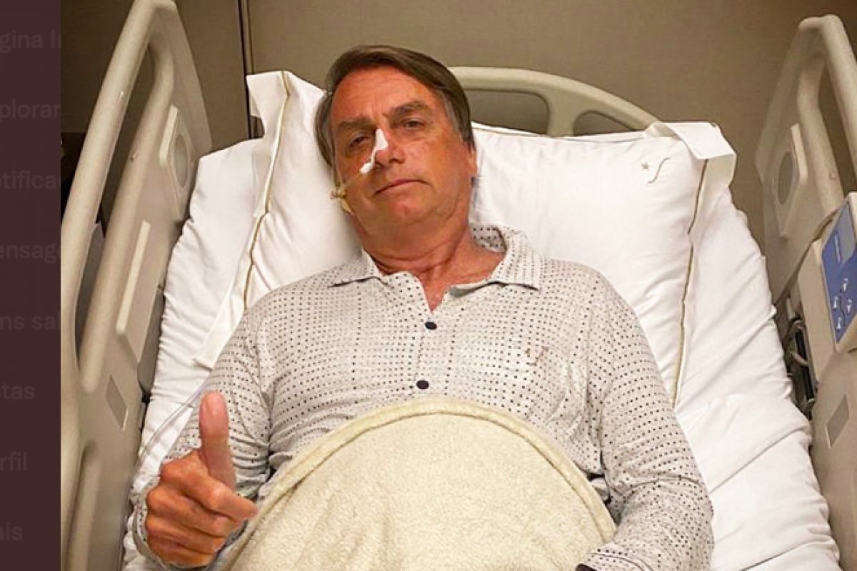 Bolsonaro posta foto em leito de hospital