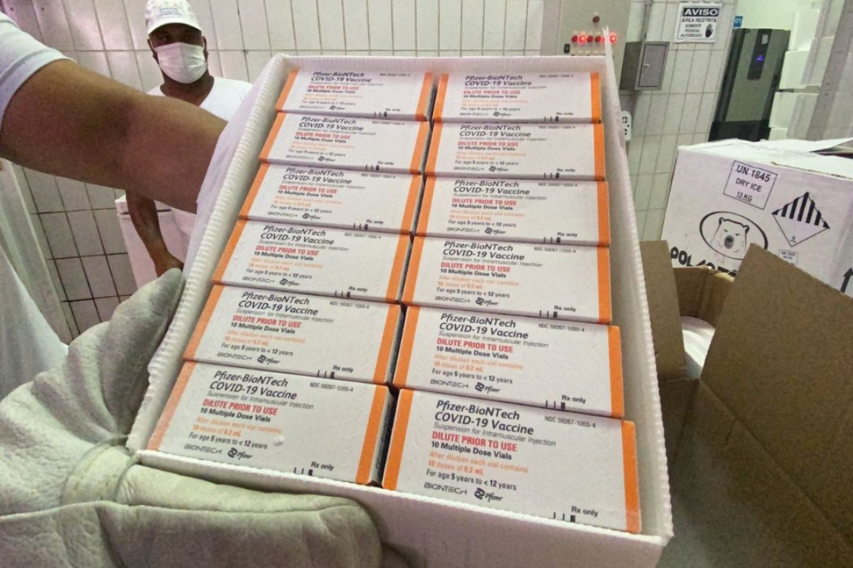 Vídeo: doses da vacina pediátrica da Pfizer contra Covid-10 chegam a Salvador