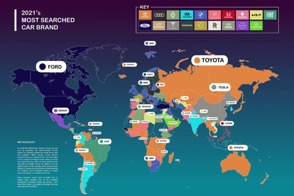 Fiat foi a marca mais procurada na internet brasileira em 2021