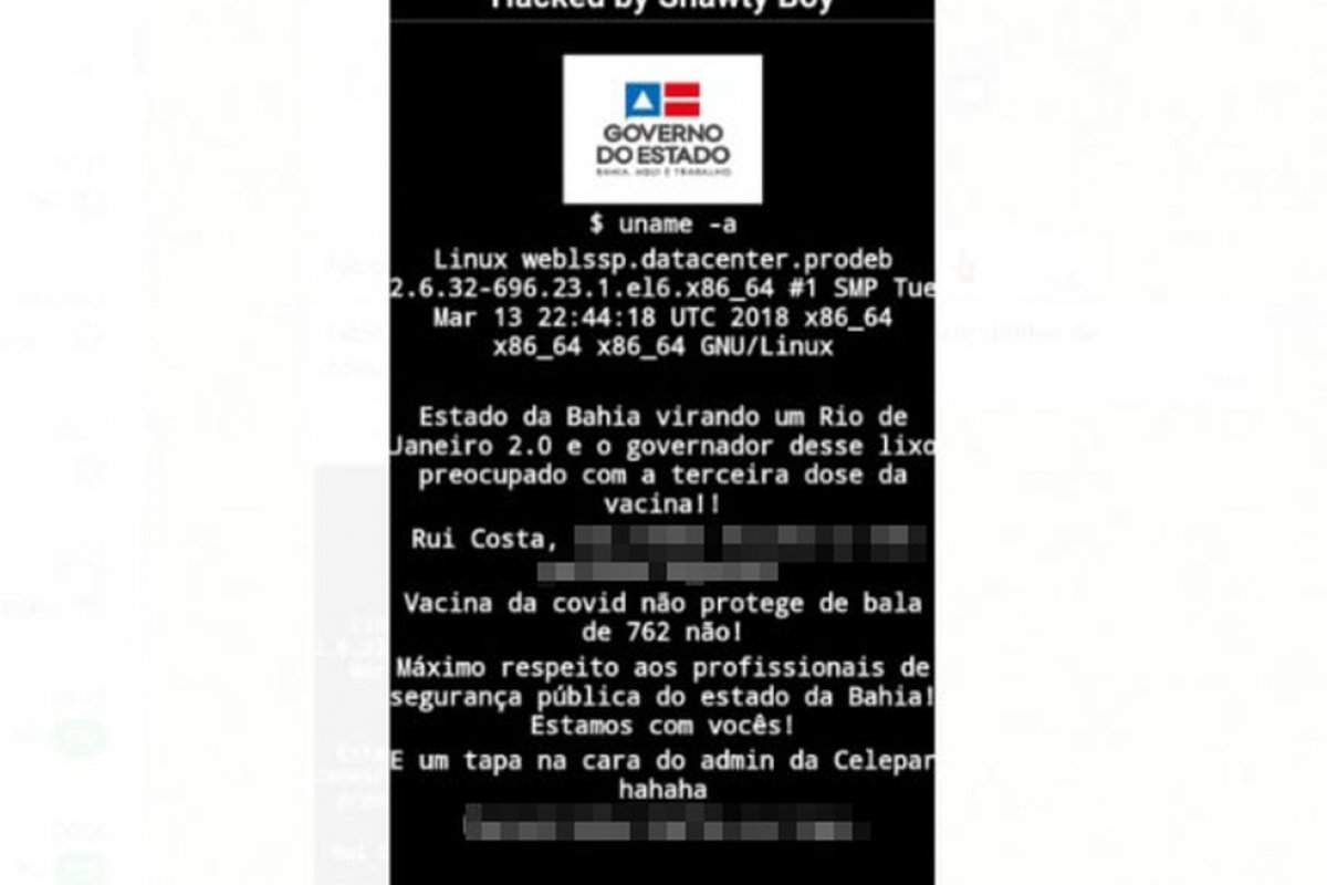 Site da Secretaria de Segurança Pública da Bahia é hackeado