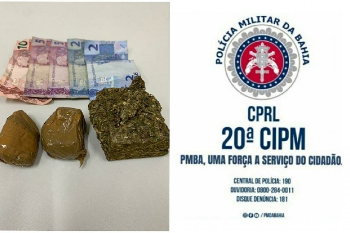 PM apreende dupla com drogas que seriam vendidas em praias de Saubara