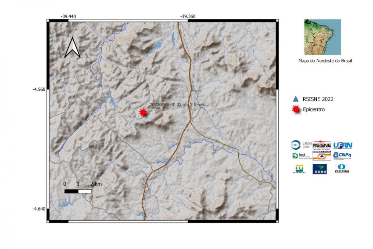 Tremor de terra de magnitude 2,4 é registrado em Canindé, no Ceará