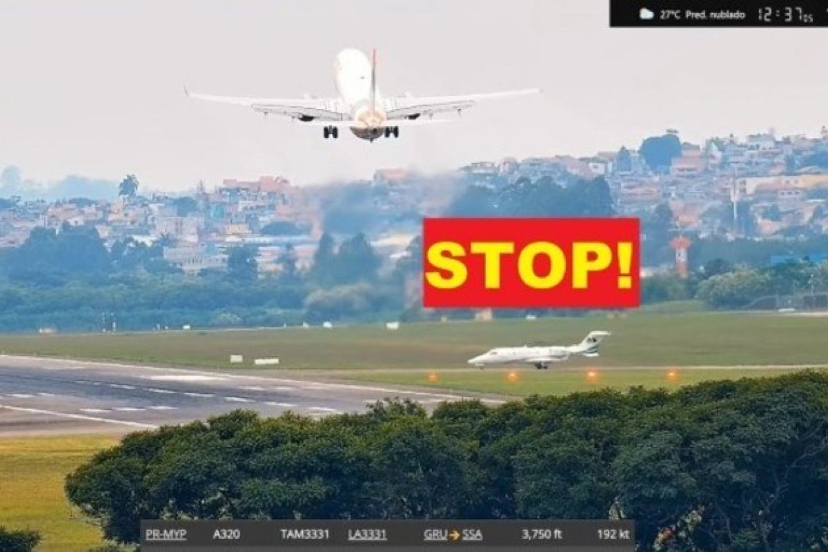 Vídeo: avião arremete e evita colisão com jato executivo em São Paulo