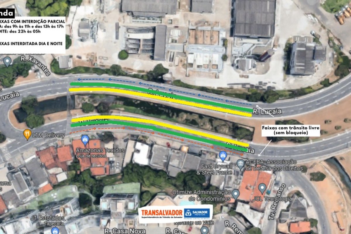 Trânsito na região do Lucaia, em Salvador, será alterado na quinta-feira (24)