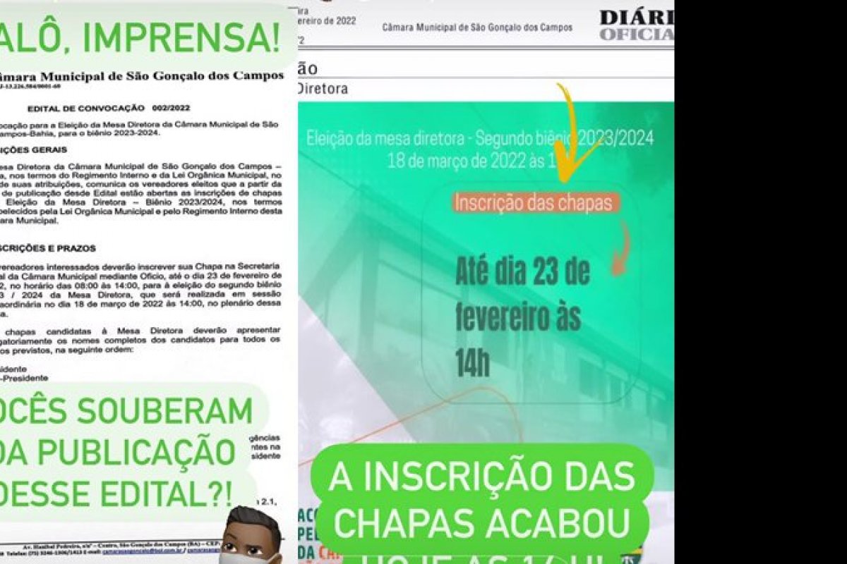 Presidente da Câmara de São Gonçalo abre edital para nova eleição e não avisa aos vereadores