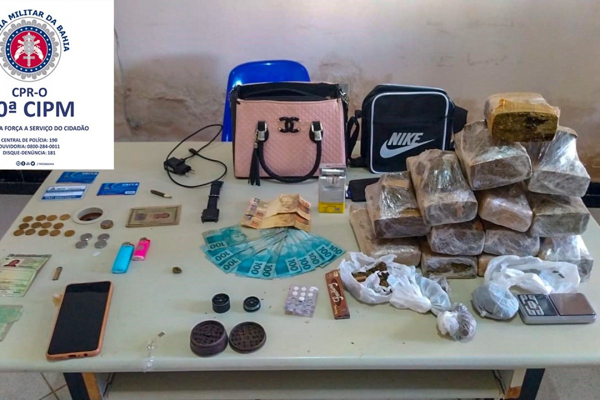 Casal com passagem pela polícia é preso com 14 kg de maconha em Santa Maria da Vitória