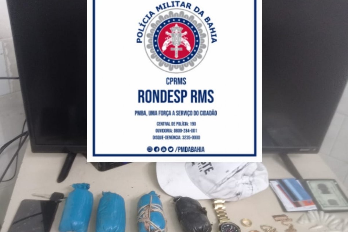 Homem com tornozeleira eletrônica é flagrado com drogas e explosivos na RMS