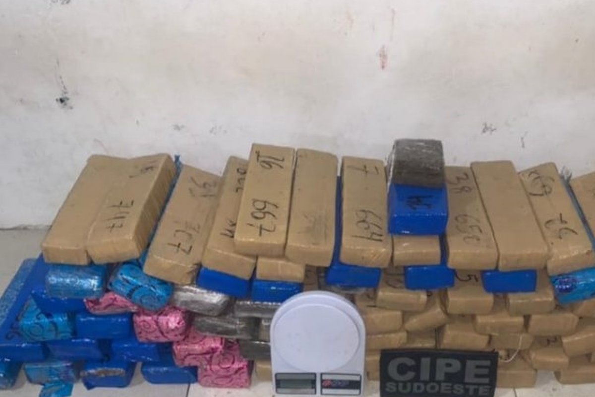 Mais de 60 kg de maconha são apreendidos em Vitória da Conquista pela polícia