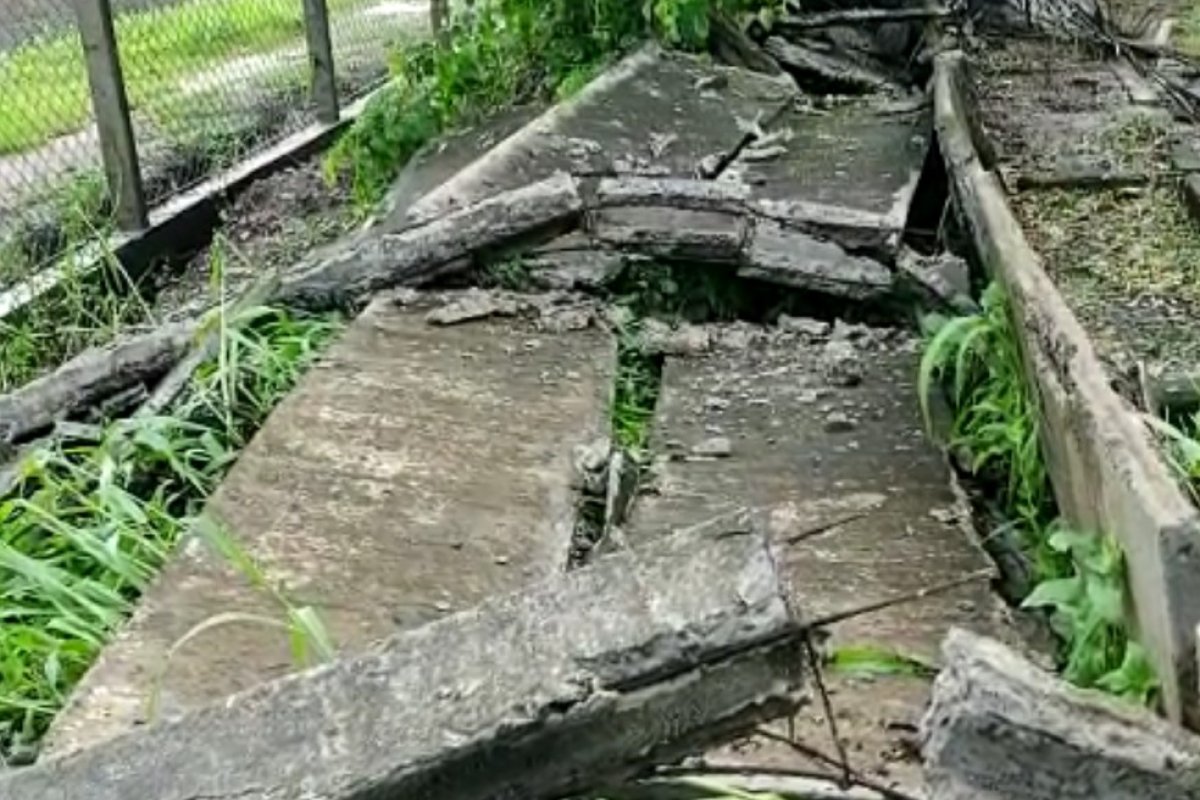 Muro desaba em aeroporto de Ilhéus após chuva