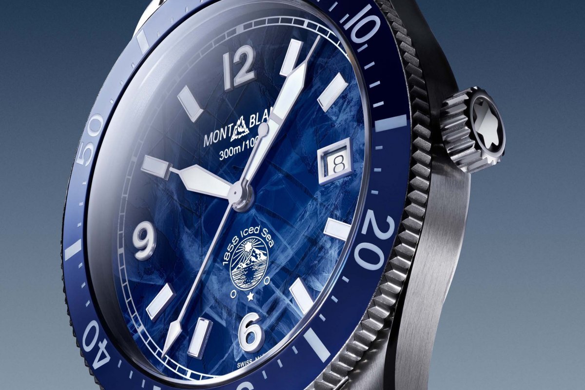 Inspirado nas geleiras da montanha, Montblanc 1858 Iced Sea é o primeiro relógio de mergulho da Maison