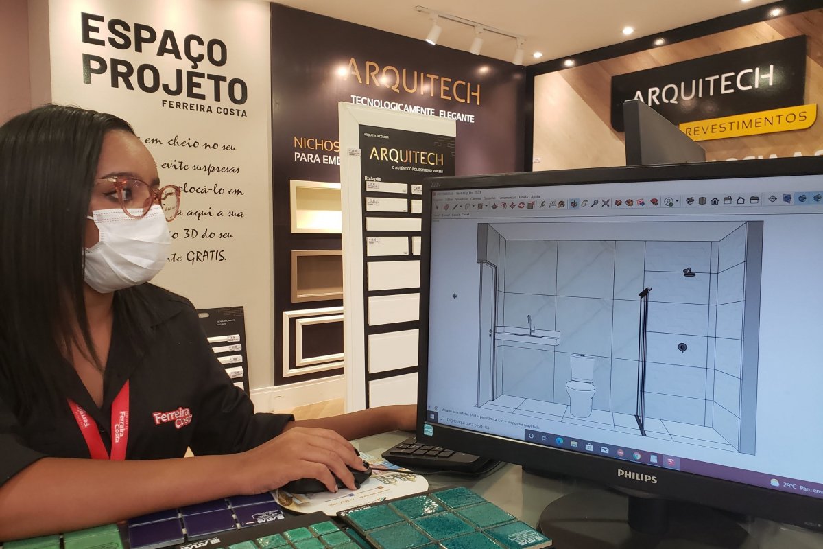 Ferreira Costa oferece projeto que faz paginação de piso e revestimento grátis!