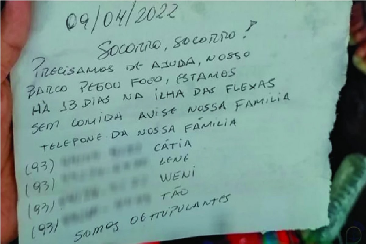 Bilhete em garrafa ajuda Marinha a resgatar 6 náufragos no Pará