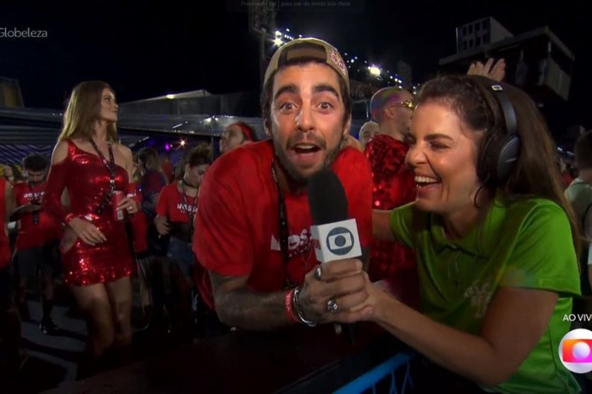 Ao vivo no Carnaval, Pedro Scooby deseja boa sorte para Paulo André e Douglas Silva, mas ignora Arthur Aguiar