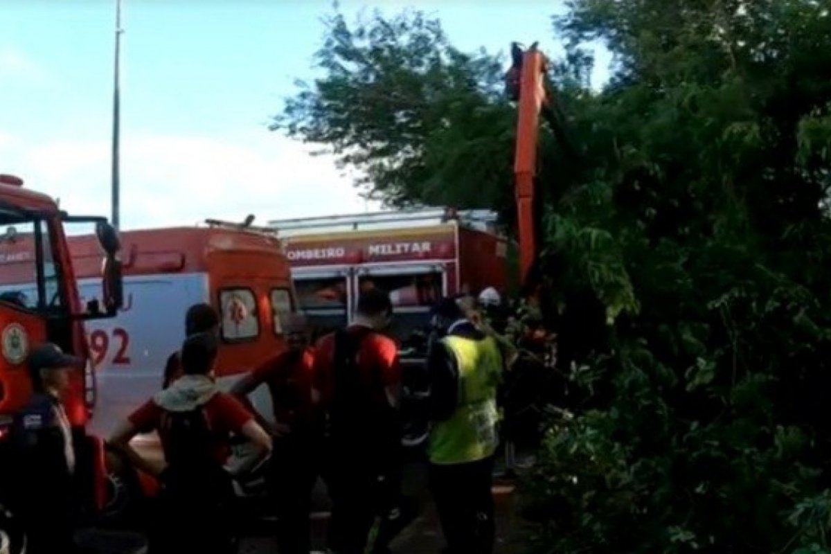 Salvador: caminhão cai em ribanceira na manhã desta segunda-feira (2) na Avenida Paralela