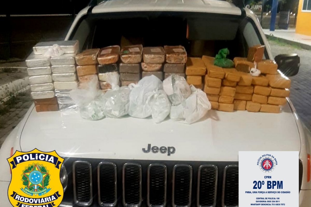 Casal é preso com 70kg de drogas em Paulo Afonso, na Bahia