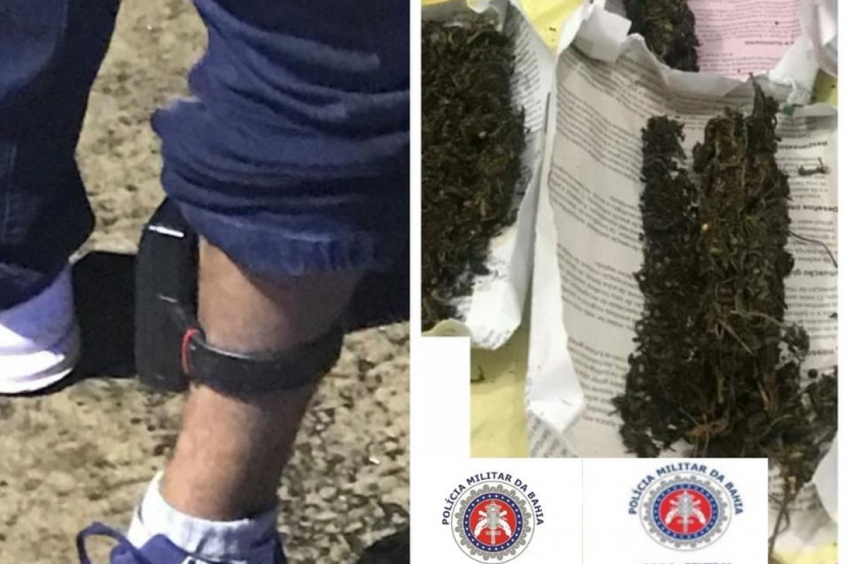 Homem com tornozeleira eletrônica é flagrado com maconha em mochila infantil
