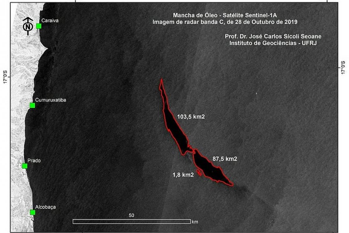 UFJR descobre mancha de óleo de 200 km² próximo à Bahia