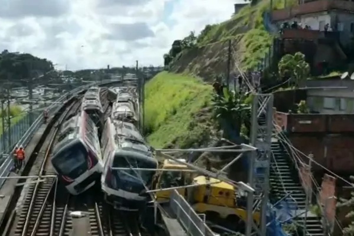 Estações do metrô de Bom Juá e Pirajá, em Salvador, seguem sem funcionar após acidente com dois trens