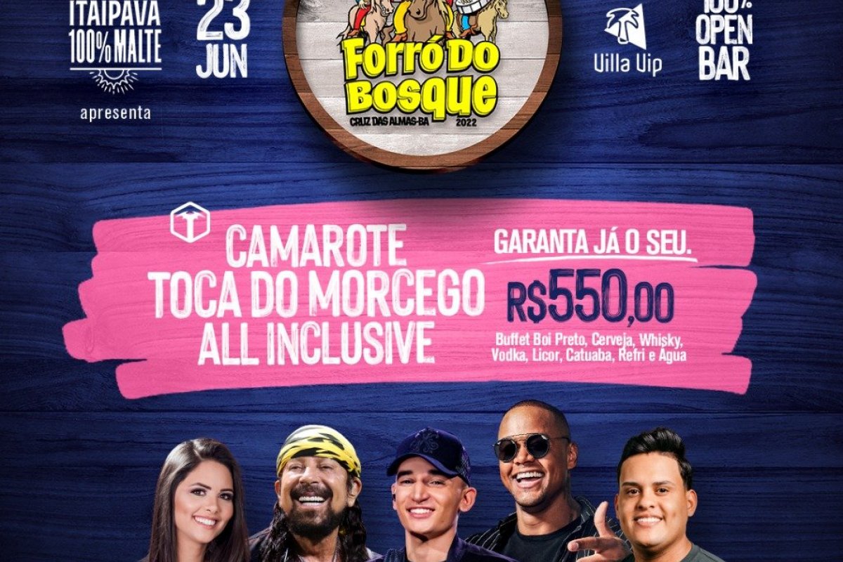 Forró do Bosque 2022 anuncia Camarote Toca do Morcego All Inclusive como novidade!