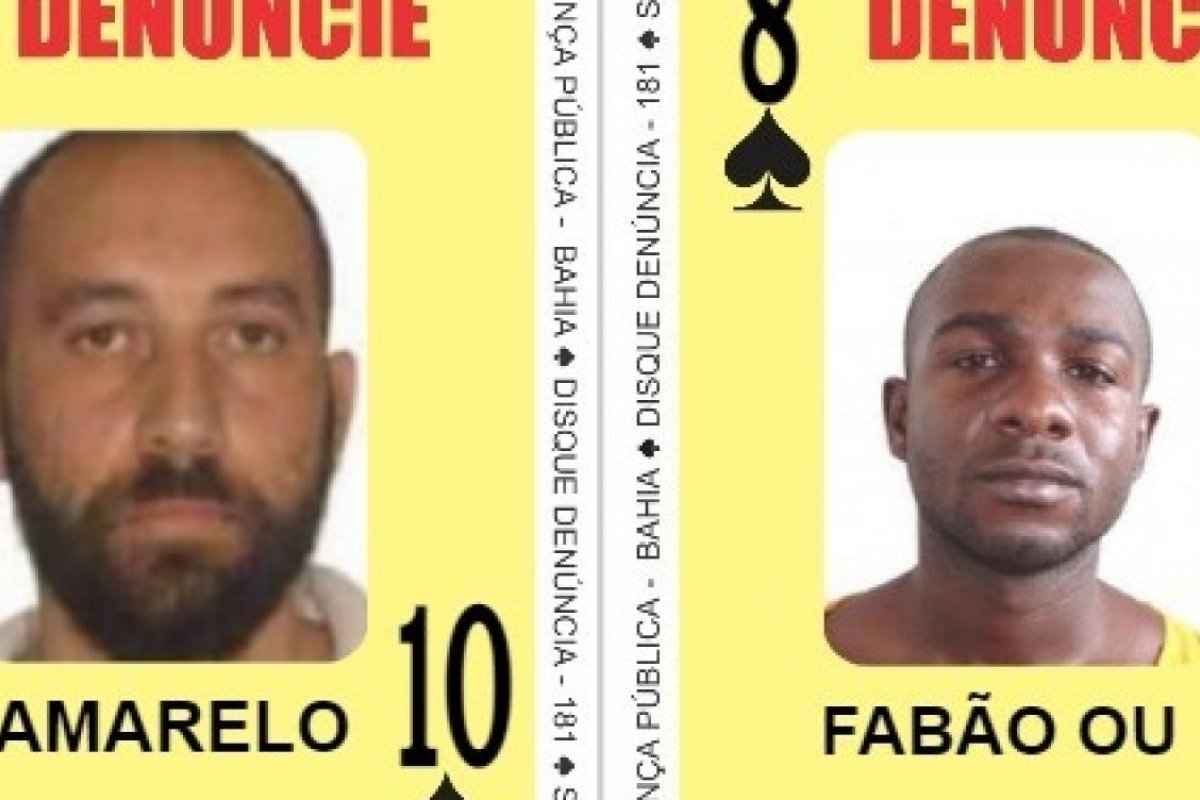 Dois procurados pela justiça são inseridos no Baralho do Crime da SSP-BA