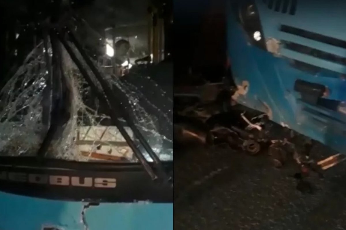 Acidente entre ônibus e moto deixa uma pessoa morta na BR-489