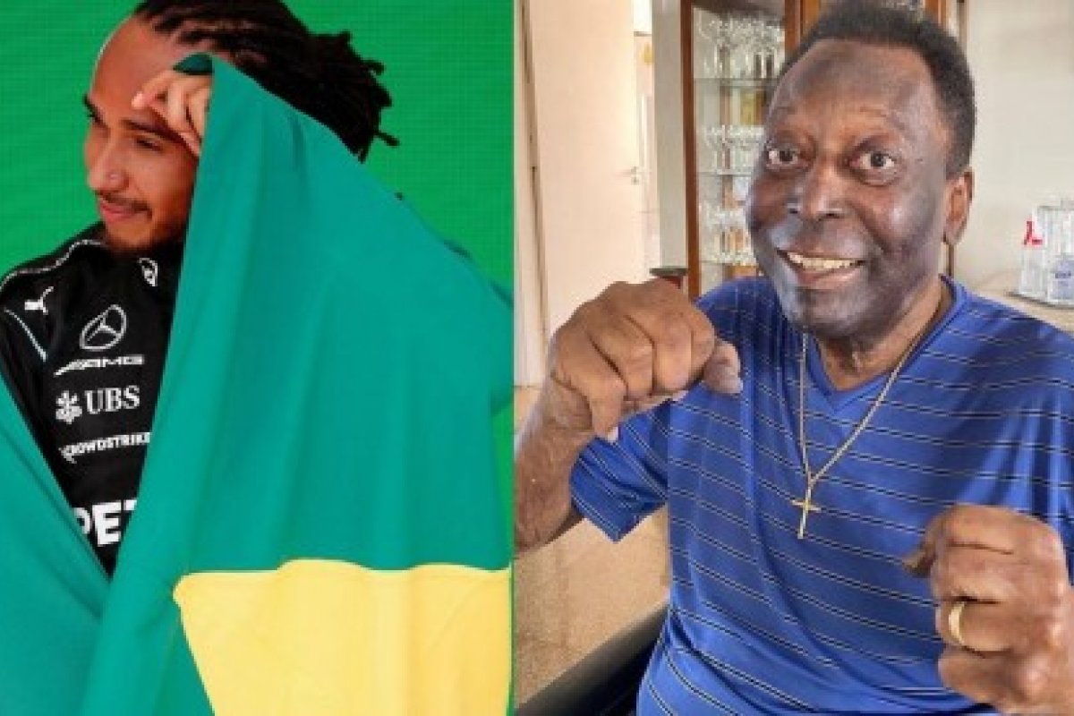 Pelé parabeniza Lewis Hamilton após ele receber o título honorário de cidadão brasileiro