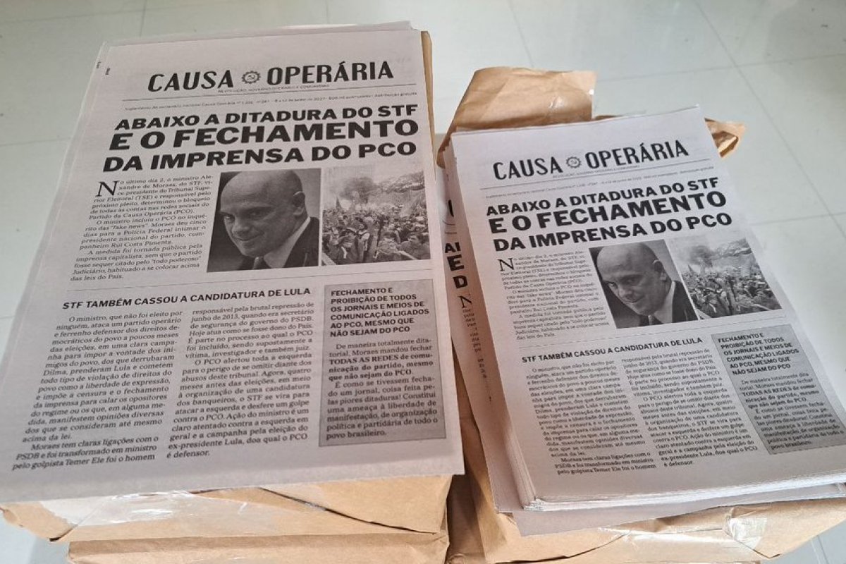 'A ditadura do STF mexeu com quem não devia', escreve PCO em panfleto