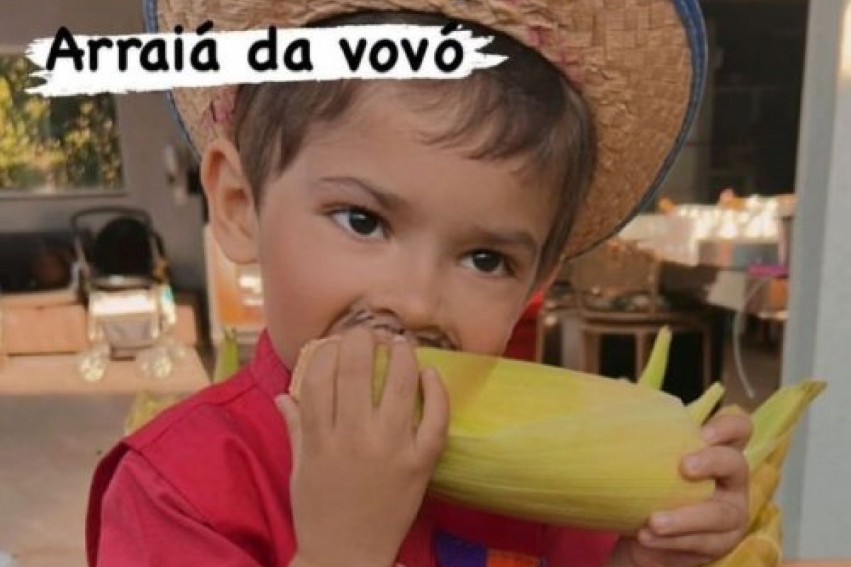 Fofura! Filho de Marília Mendonça, rouba a cena em 'arraiá'