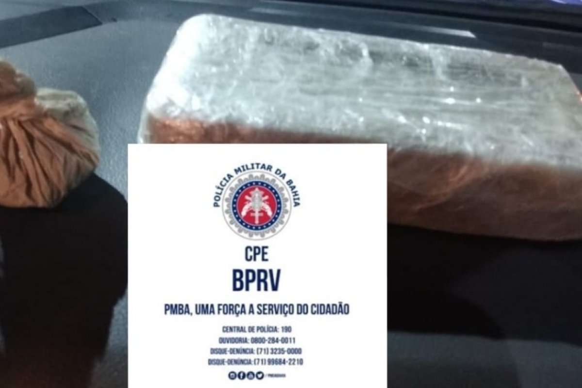 Polícia Militar intercepta dupla em moto com 1 kg de crack e maconha