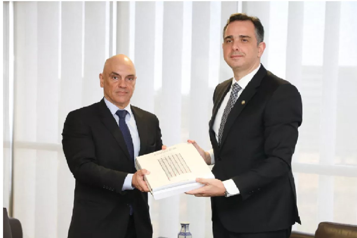 Ministro Alexandre de Moraes se encontra com Rodrigo Pacheco