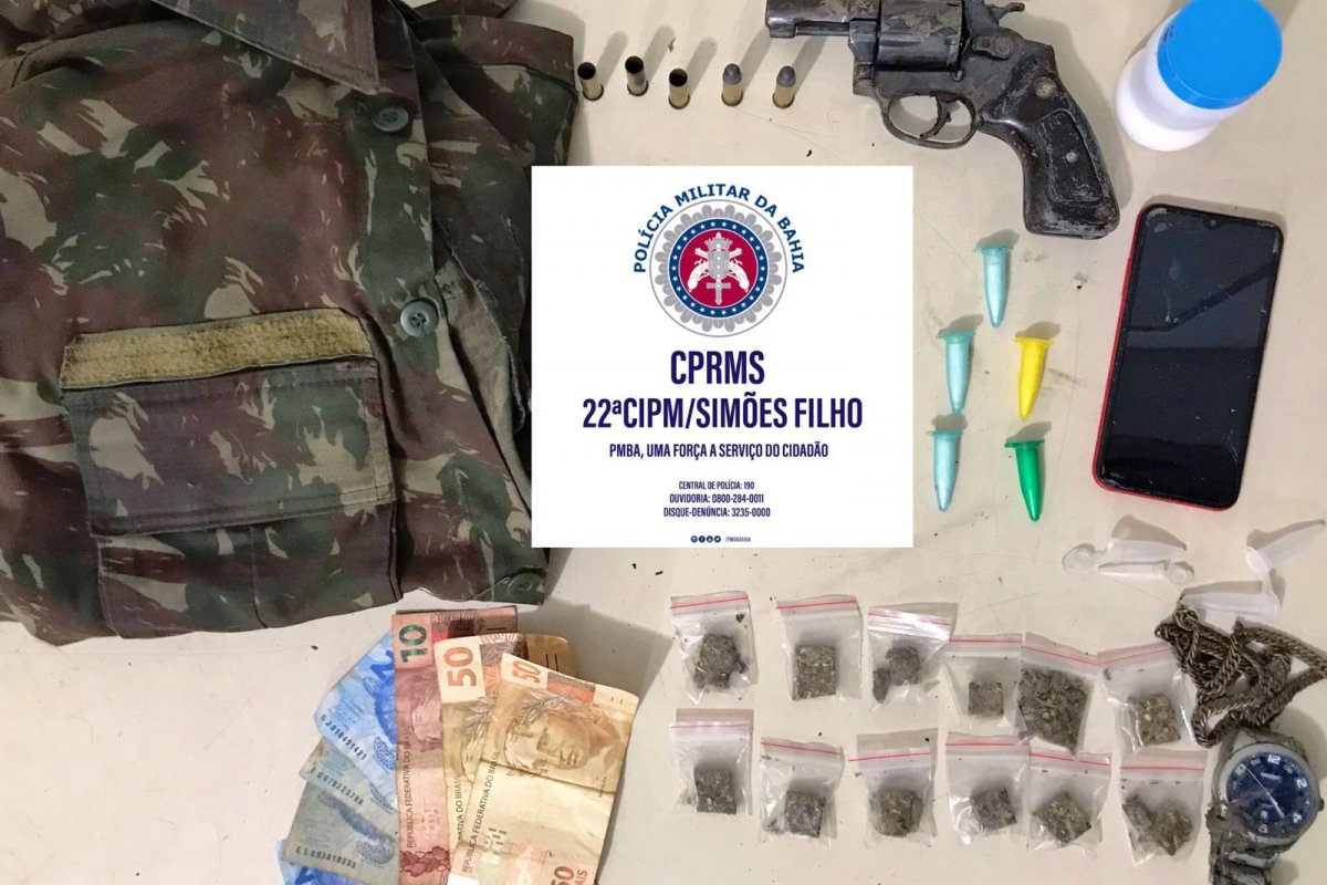 Polícia apreende drogas e armas com traficantes em Simões Filho