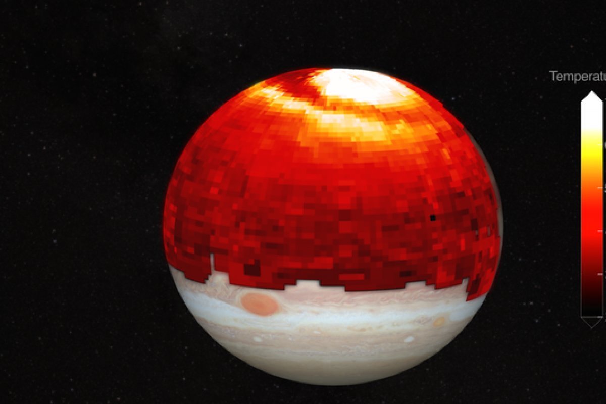 Júpiter tem onda de calor com extensão de 10 planetas Terra