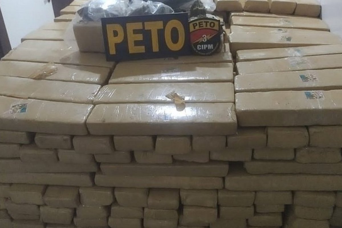 PM apreende meia tonelada de maconha no bairro de Cajazeiras, em Salvador