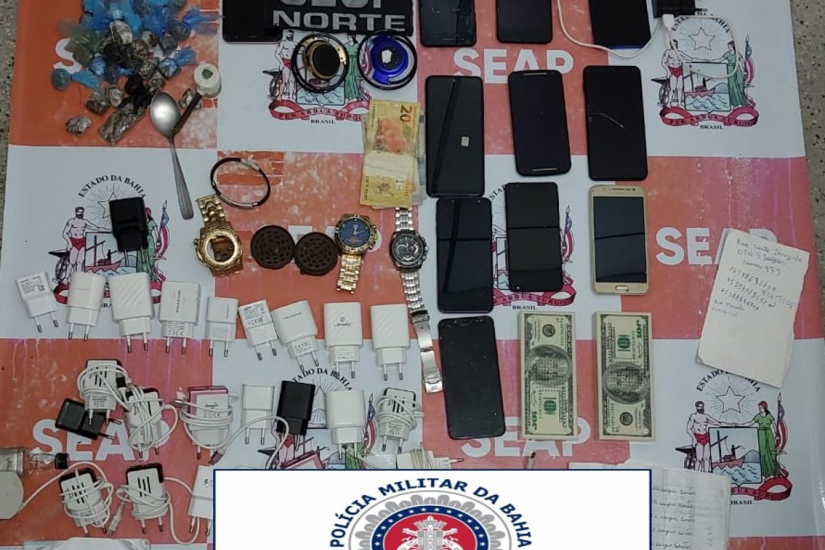 Drogas e celulares são apreendidos durante revista no presídio de Paulo Afonso (BA)