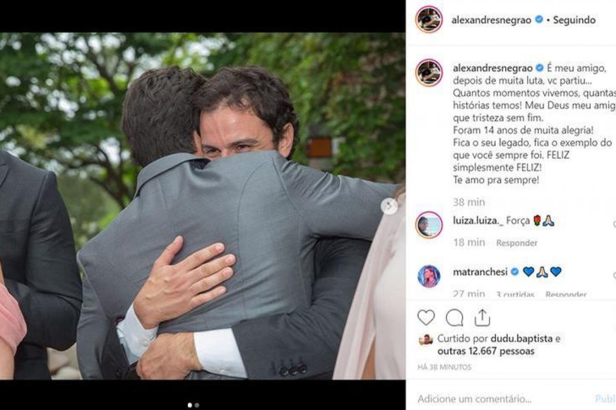 Marido de Marina Ruy Barbosa, lamenta morte do ex-piloto da Stock Car