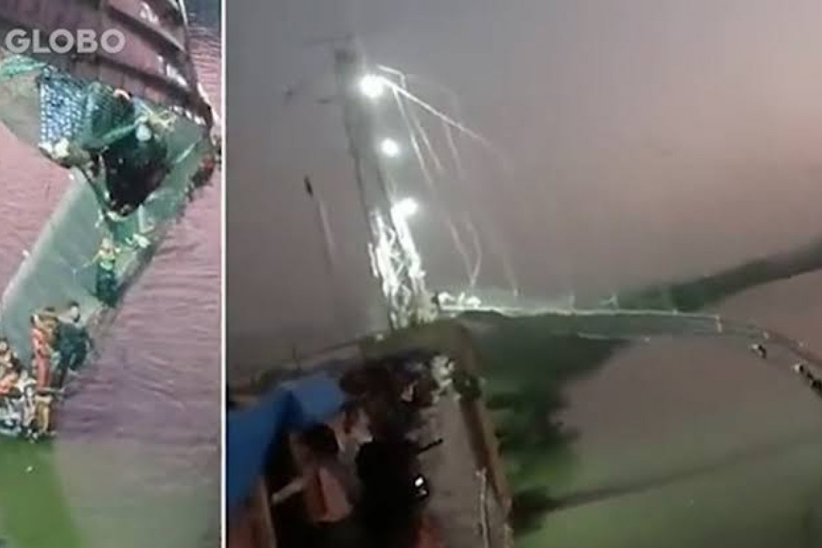 Pelo menos 134 morrem em desabamento de ponte na Índia