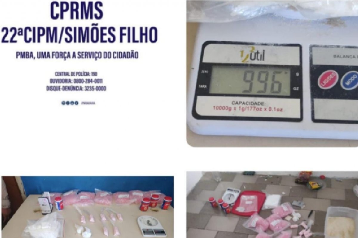 Polícia Militar apreende um quilo de cocaína em Simões Filho (BA)