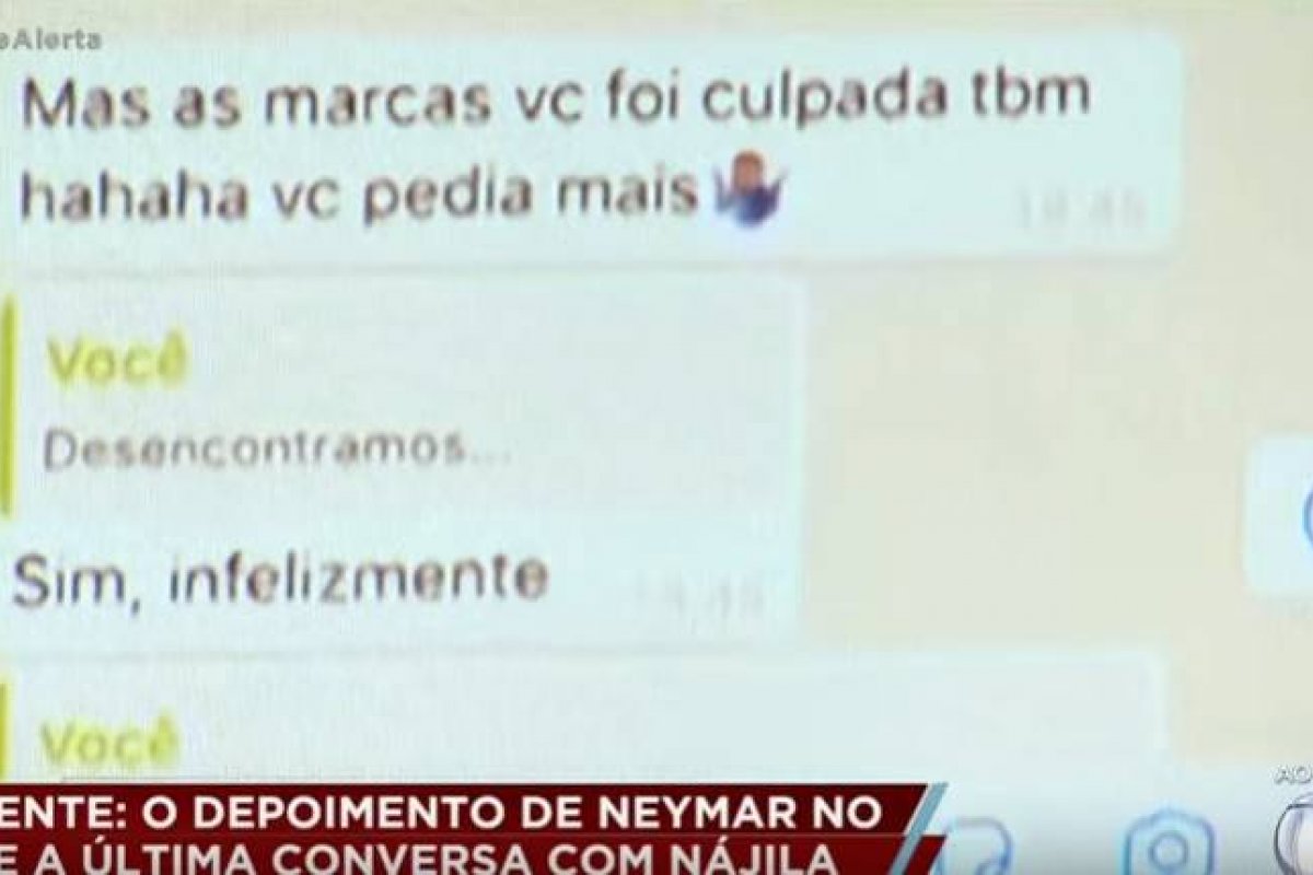 Neymar e Najila discutem sobre a suposta agressão em novo trecho da conversa