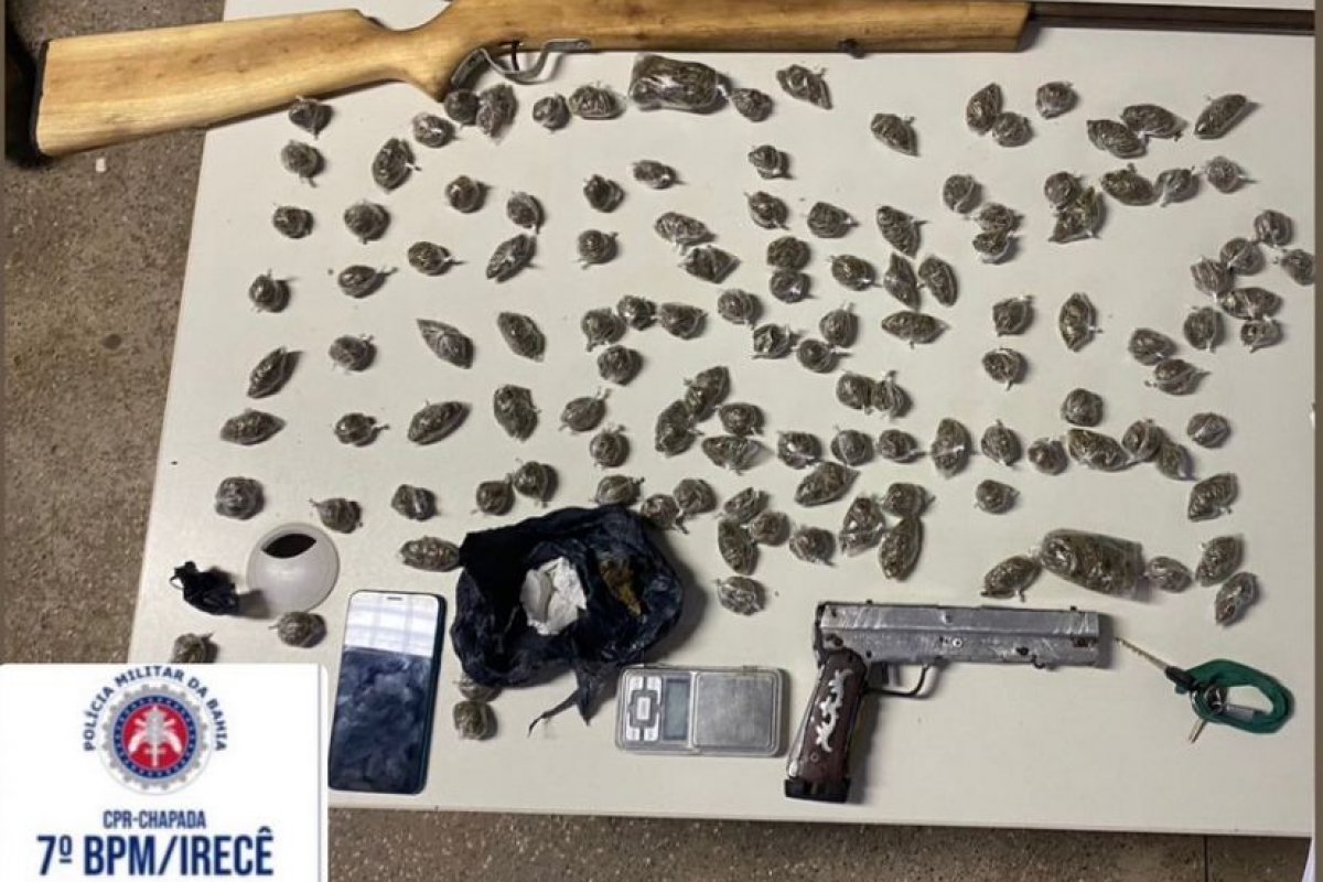 Poícia Militar prende homicida, traficante e receptador durante ação em Irecê (BA)