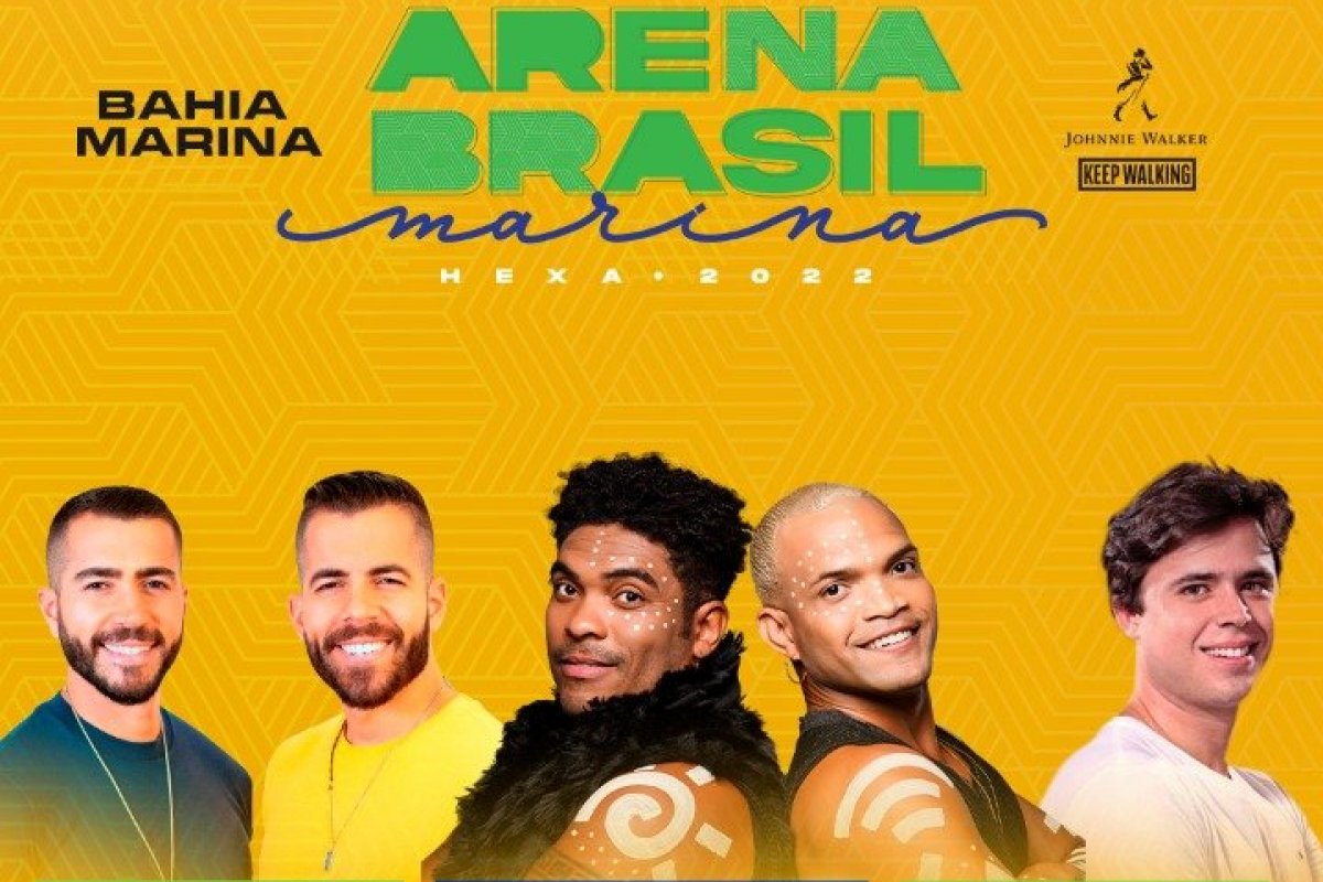 Timbalada, Rafa e Pipo Marques animam transmissão do primeiro jogo do Brasil, na Arena Brasil Marina!