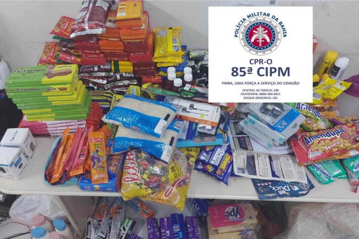 Trio é preso com R$ 6 mil em mercadorias furtadas em Luís Eduardo Magalhães (BA)