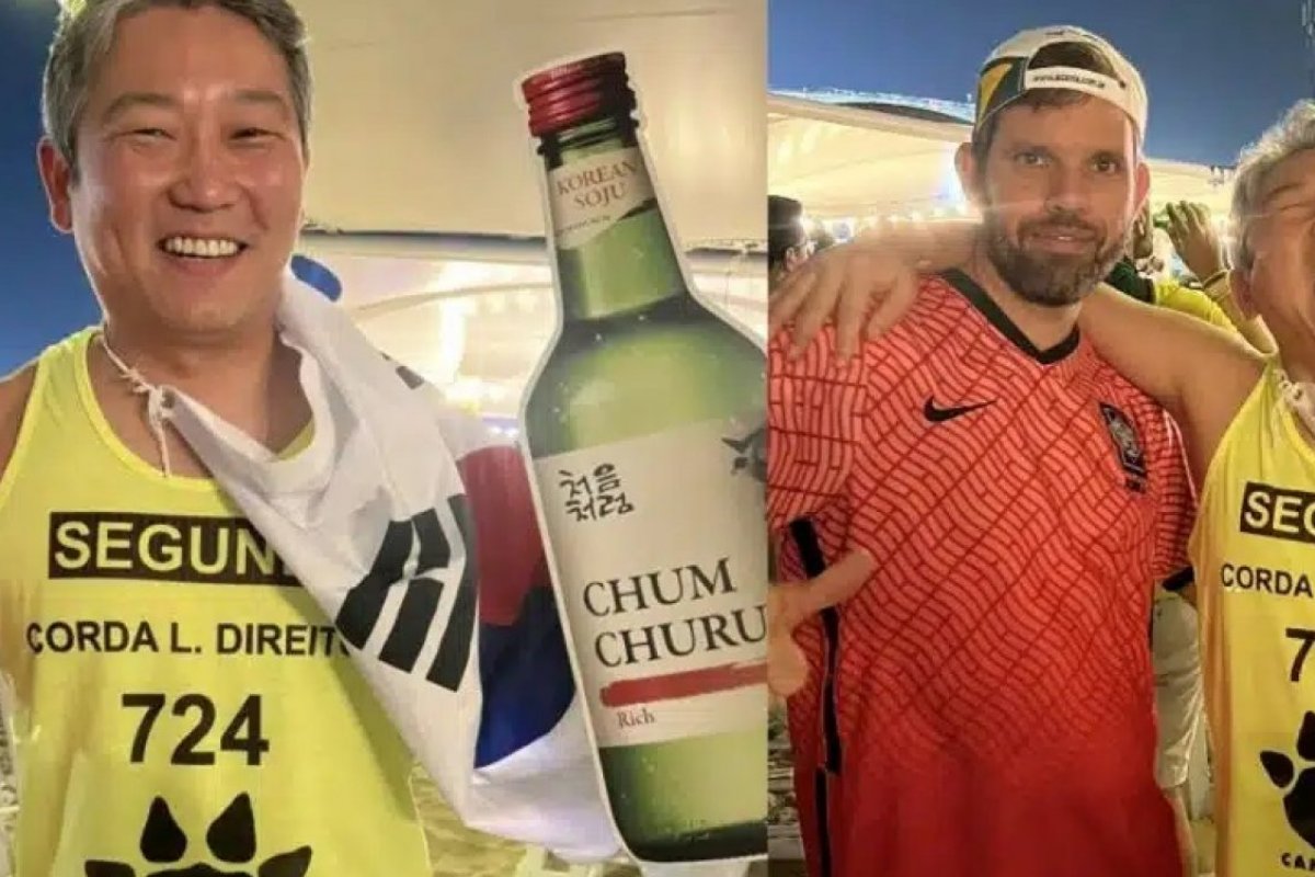 Torcedor coreano é enganado por brasileiro e troca camisa oficial por uniforme de cordeiro no Catar