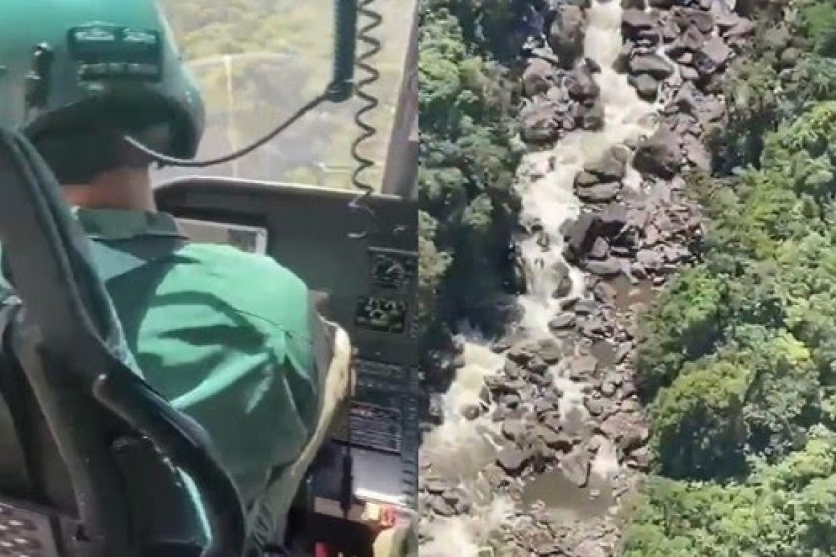 Bombeiros seguem realizando as buscas de trilheiros que foram arrastados por tromba d'água