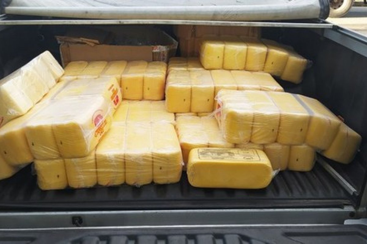 PRF apreende carga de 250kg de queijo transportada de forma irregular em Feira de Santana