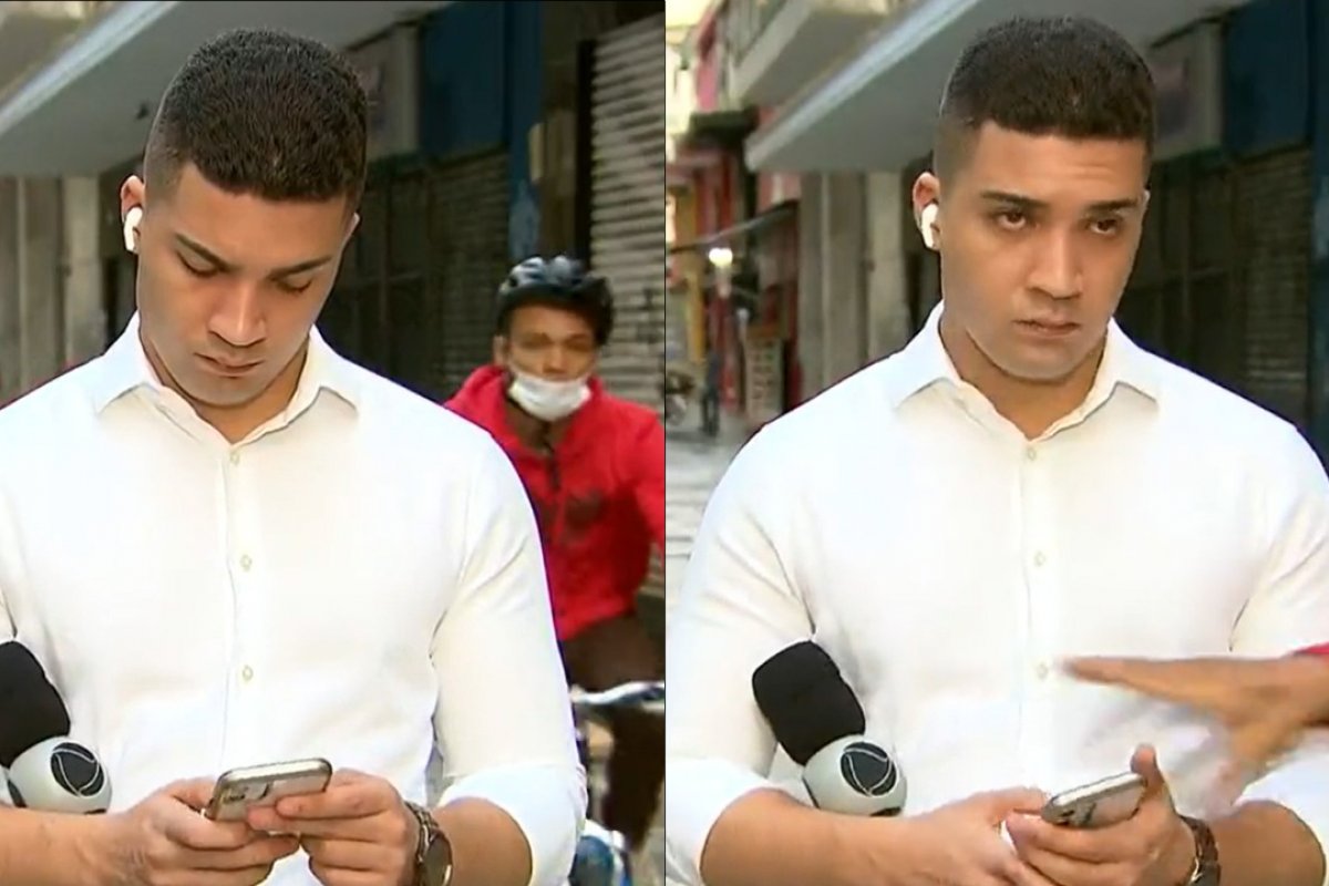 Vídeo: Repórter sofre tentativa de assalto antes de entrar ao vivo no centro de SP